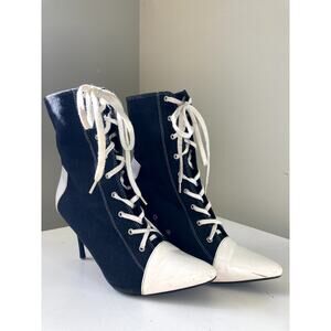 Lace up stiletto sneaker heels